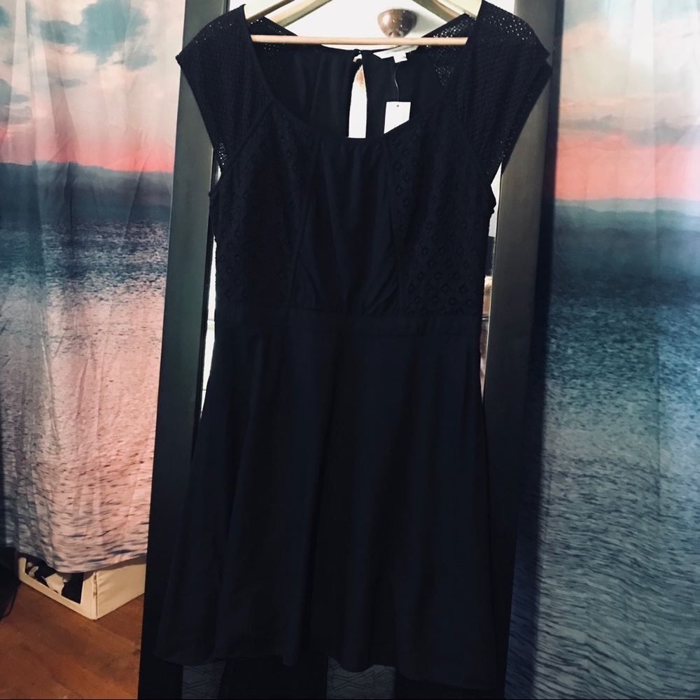 NWT American Eagle black crochet dress